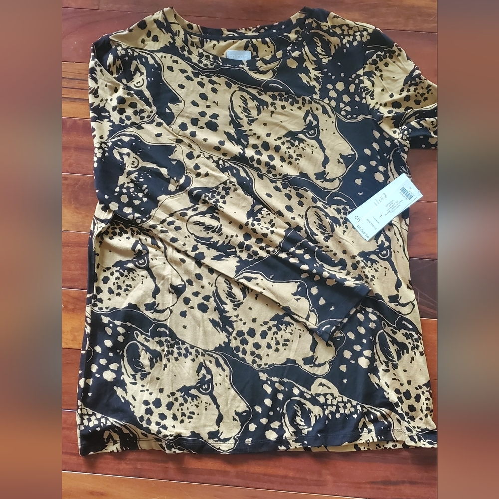 Chico's Black and Tan Animal Print Dress